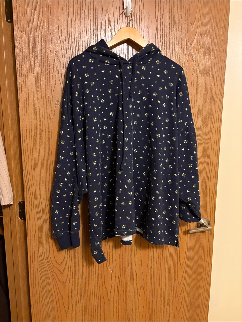 Navy blue floral hoodie